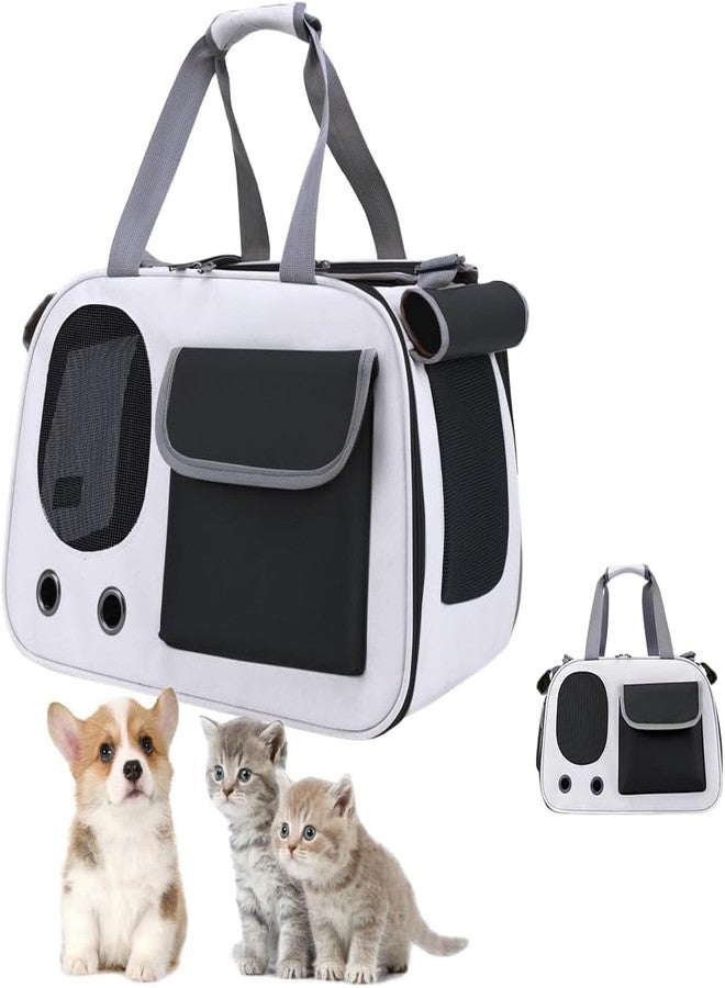 Earwig Pet Carrier Backpack, Cat Bubble Backpack, Dog Carrier Bag for Small Dogs and Puppies Dog Rucksack CarryingPet Carrier Tote with Zipper and Mesh Window Roller Shutter Design(White) - Image 1